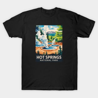Hot Springs National Park Watercolor Travel Art Poster T-Shirt